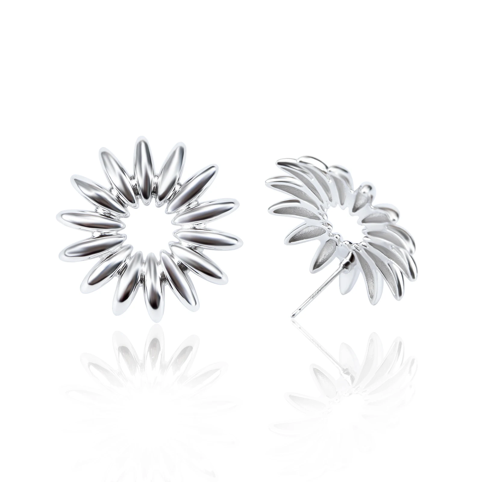  ﻿YYSuniee Sun Flower Earrings, Solid 925 Sterling Silver Hollow Sunflower Stud Earrings for Women Girls Fashion Fine Jewelry