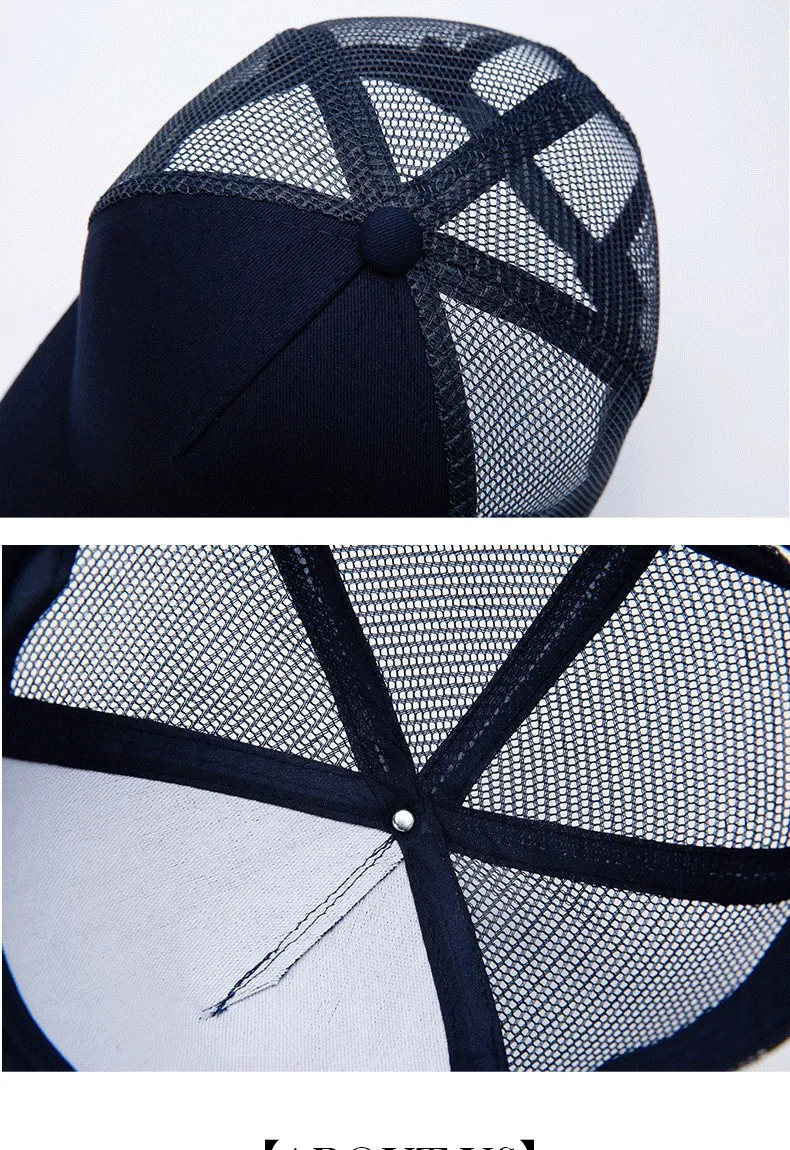 Großhandel Herren Baseballkappen Unisex Lässige Dekorative Reisehüte Erwachsene Tenniskappen Mesh-Hüte mit individuellem Logo, Stickerei und Druck – Detail 13