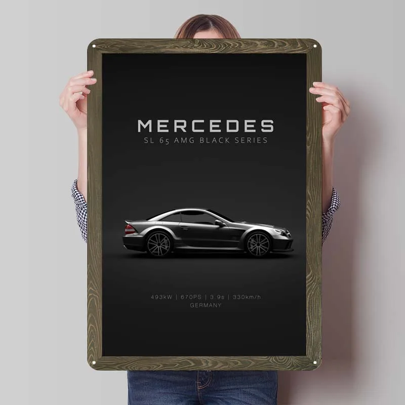 2009 Mercedes-Benz SL 65 AMG B Metal Sign Cars Poster Vintage Metal Plate Custom Tinplate Signs for Garage Wall Art Decoration