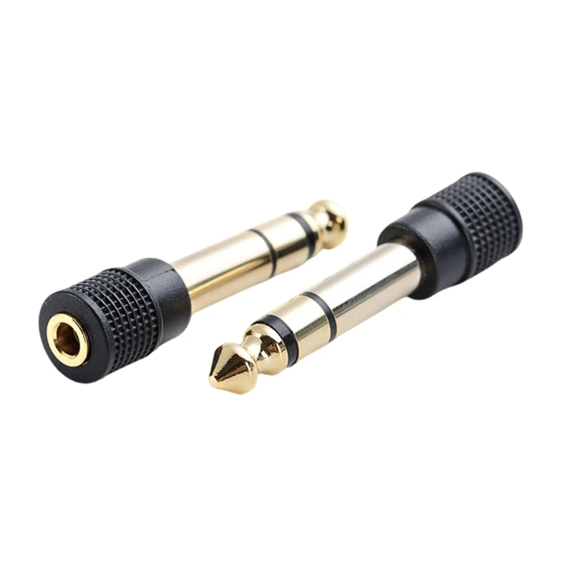 6,35 mm 1/4 Stecker auf 3,5 mm 1/8 Buchse Stereo-Kopfhörer-Adapterstecker vergoldet für Lautsprecher Kopfhörer Gitarre 25UB