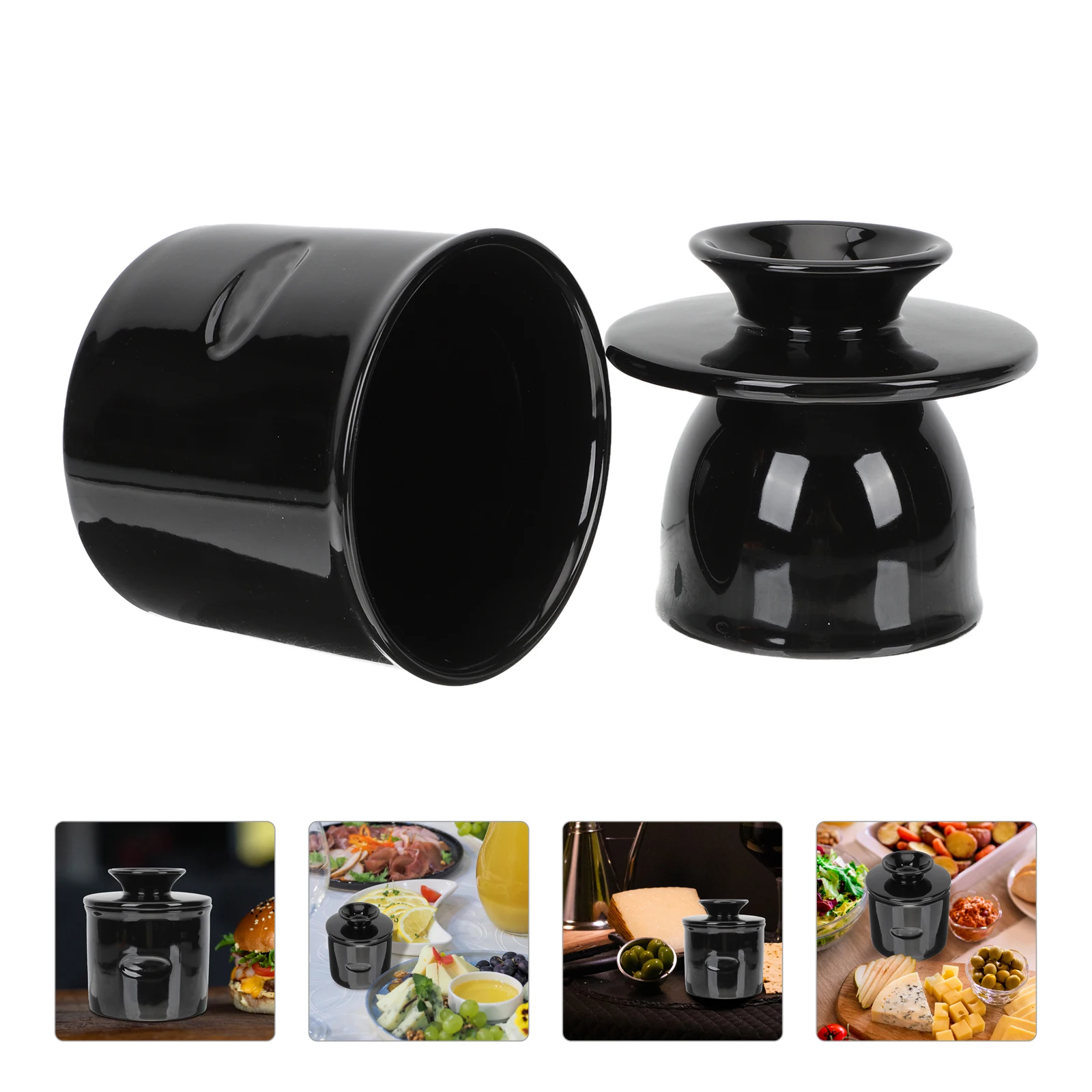 

Butter Jar Ceramic Crock Reusable Storage Box Lid Butter Container Kitchen Utensil Cheese Holder Dessert Reusable Dessert Holder