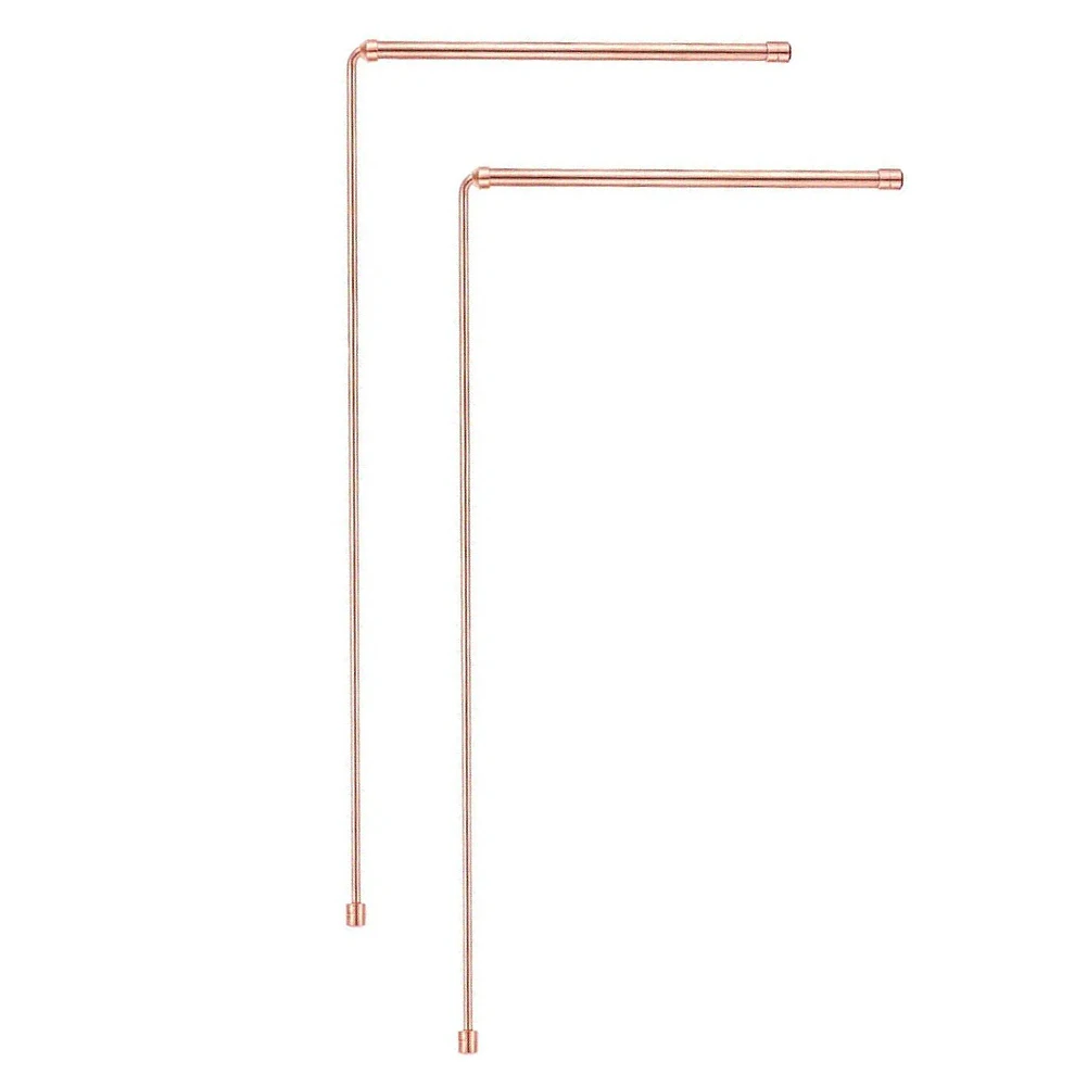2Pcs 99.9% Copper Dowsing Rods Set Metal Detector Rod Water Witching Portable Dragon Seeking Tool Water Treasure Dowsing Rod
