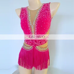 LIUHUO Rhythmic Gymnastics Leotard Customize Adult Women Girl Costume Performance Competition Dance Dress Teen Red Children