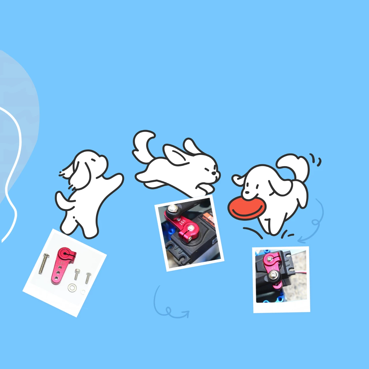 GPM อัลลอยด์ ปรับระดับได้ 15T เซอร์โวฮอร์น สำหรับรถ LOSI 1/6 Super Baja Rey 1.0/2.0 อะไหล่อัพเกรด