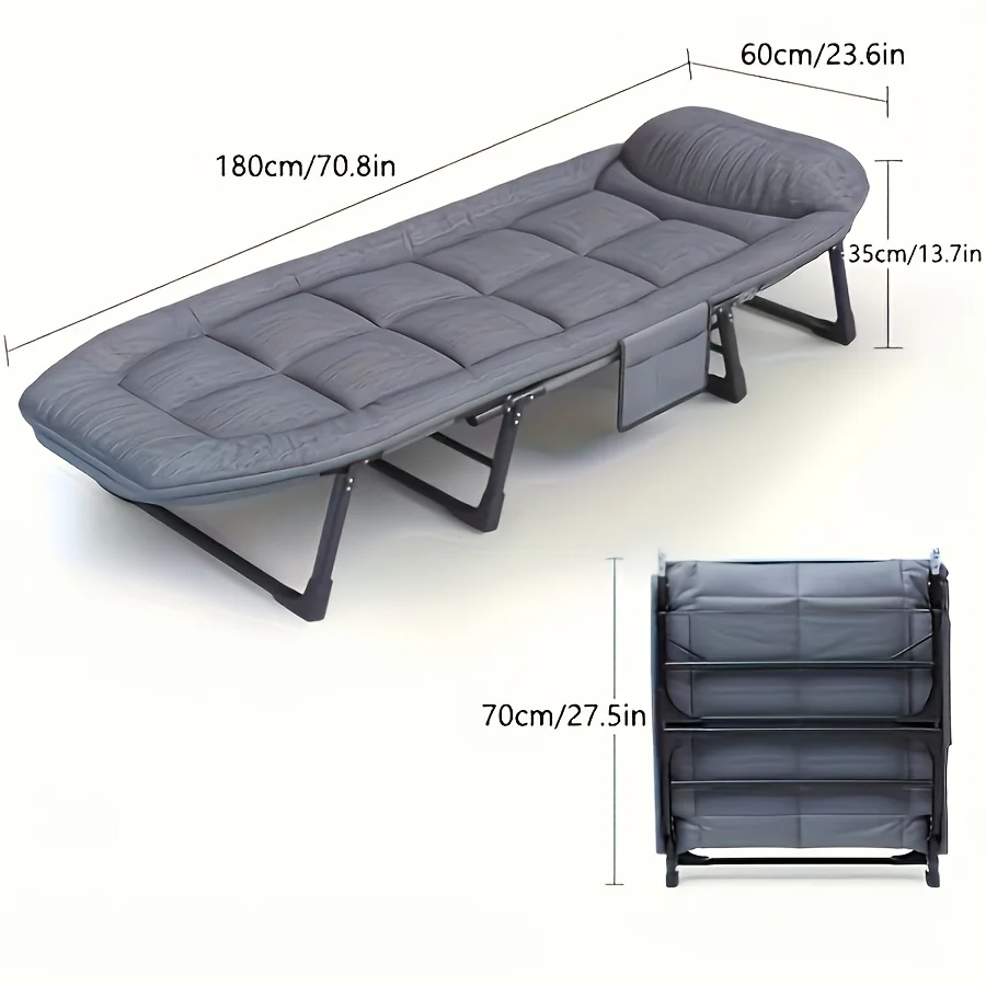 Outdoor Folding Bed, Camping Bed with Mattress, Portable Folding Bed, Weighing 600 Pounds, Handbag, Suitable for Rest, Travel