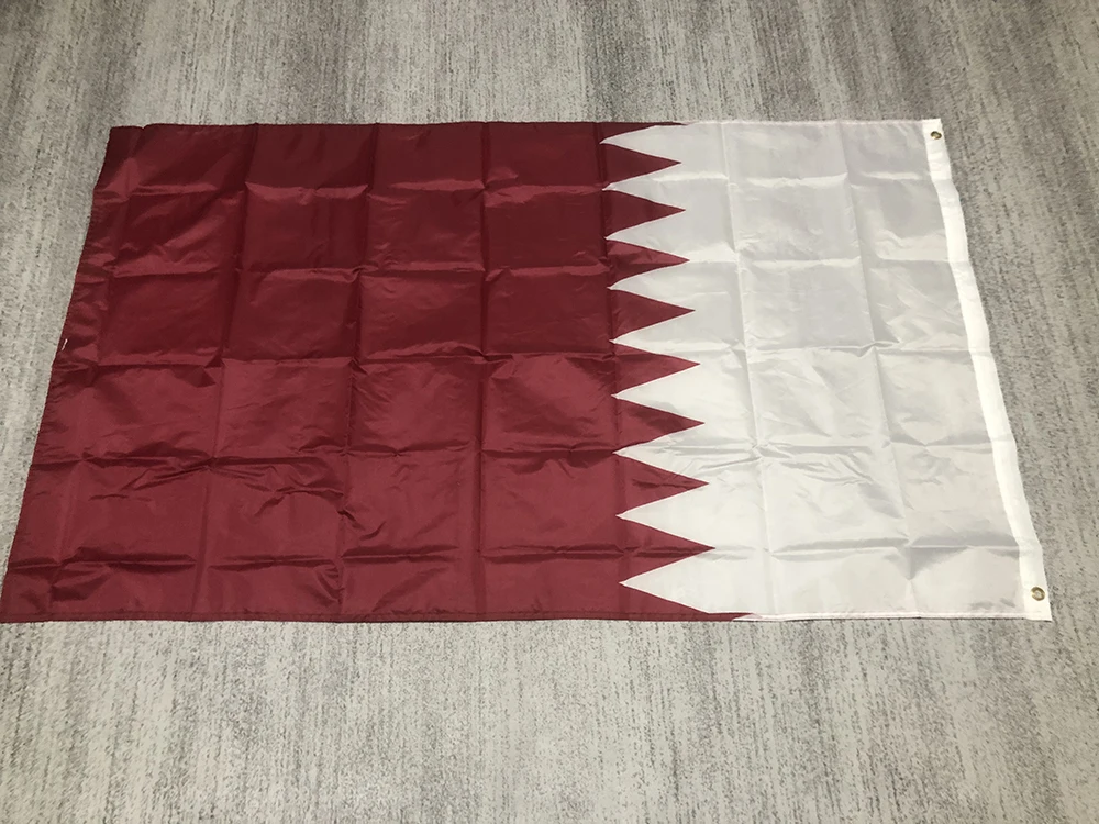 Qatar flag 90X150cm 3x5fts polyester double penetration hanging banner Qatari Flag for indoor and outdoor home decoration