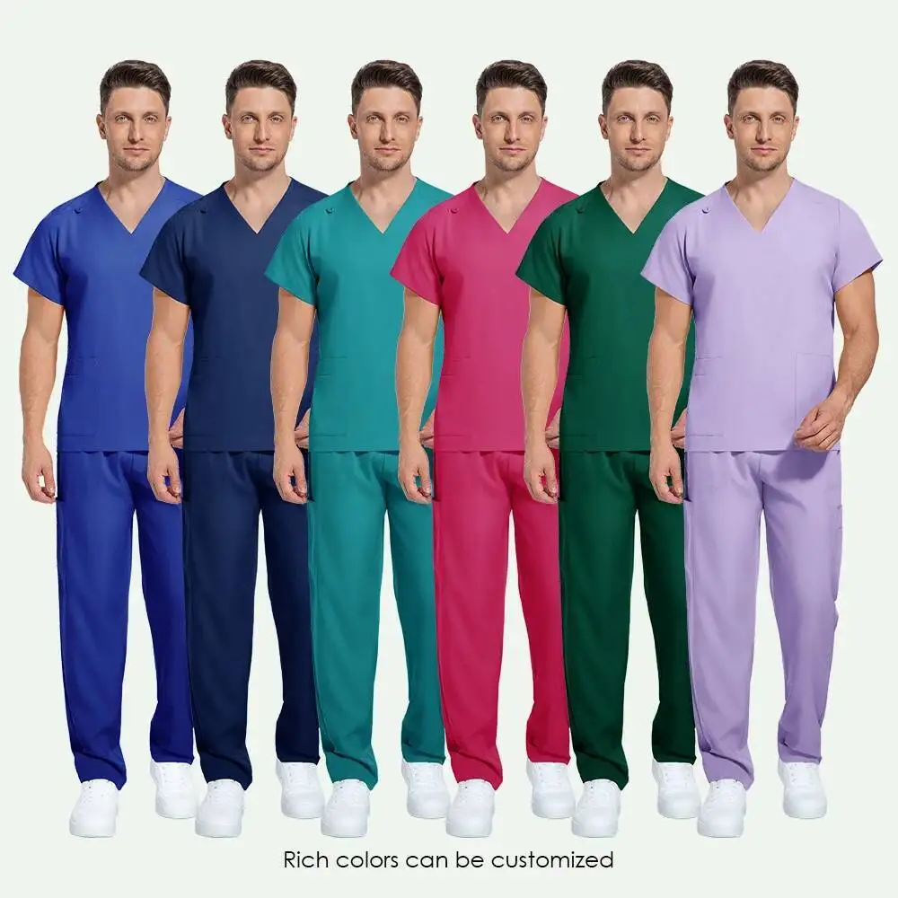 Männer Frauen Unisex Krankenschwester Chirurgische Anzüge Arzt Medizinische Krankenhaus Uniform Top Jogger Hosen Scrubs Pflege Veterinär Uniformen