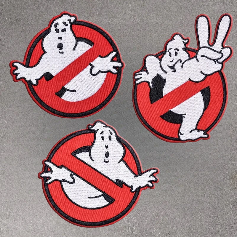 Ghostbuster Tactical Embroidered Patches Iron on Punk Patch for Clothes Stickers Horror Movie Morale Badge Backpack Accessory