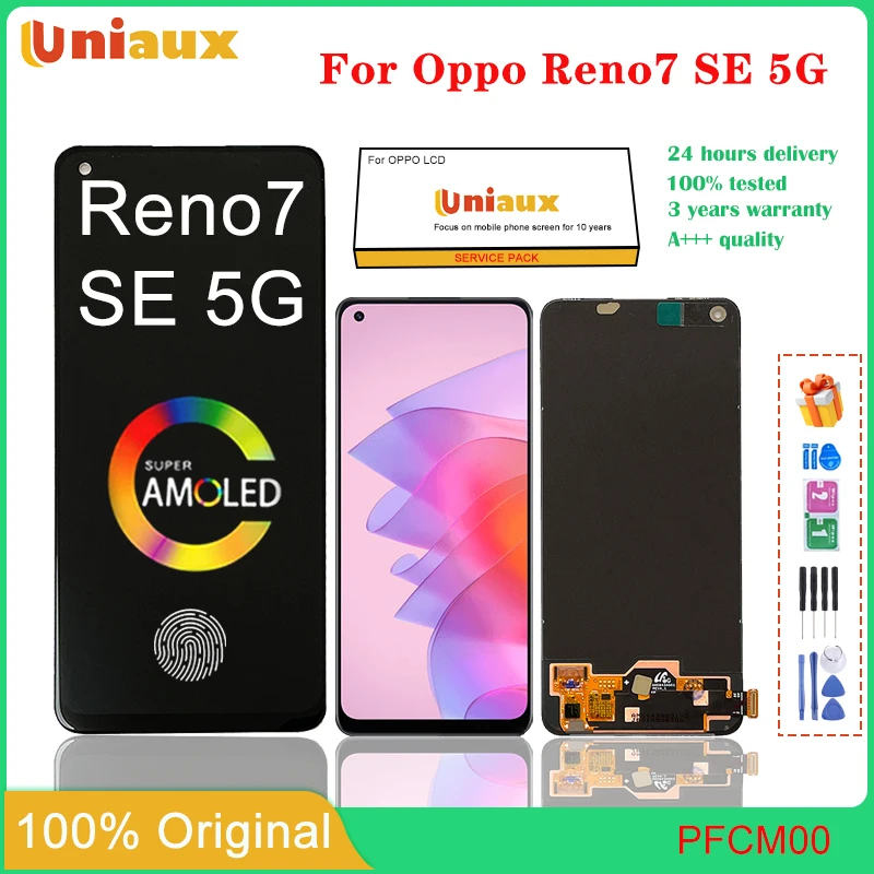 

6,43-дюймовый AMOLED для OPPO Reno 7 SE 5G, ЖК-экран мобильного телефона в сборе, сенсорный экран, замена ЖК-панели
