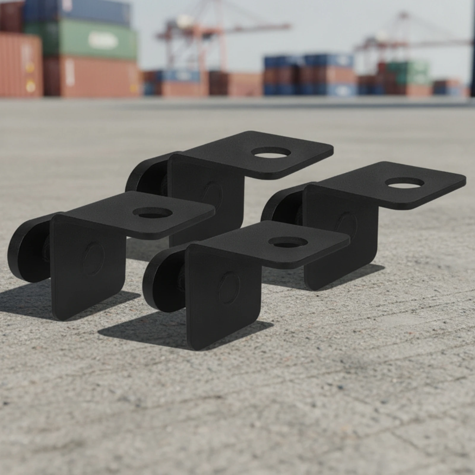 4 Pieces Container Anchoring Fitting Anti-Rust Right-Angle Bracket with Lock Compact Slimline for Logistics Professionals