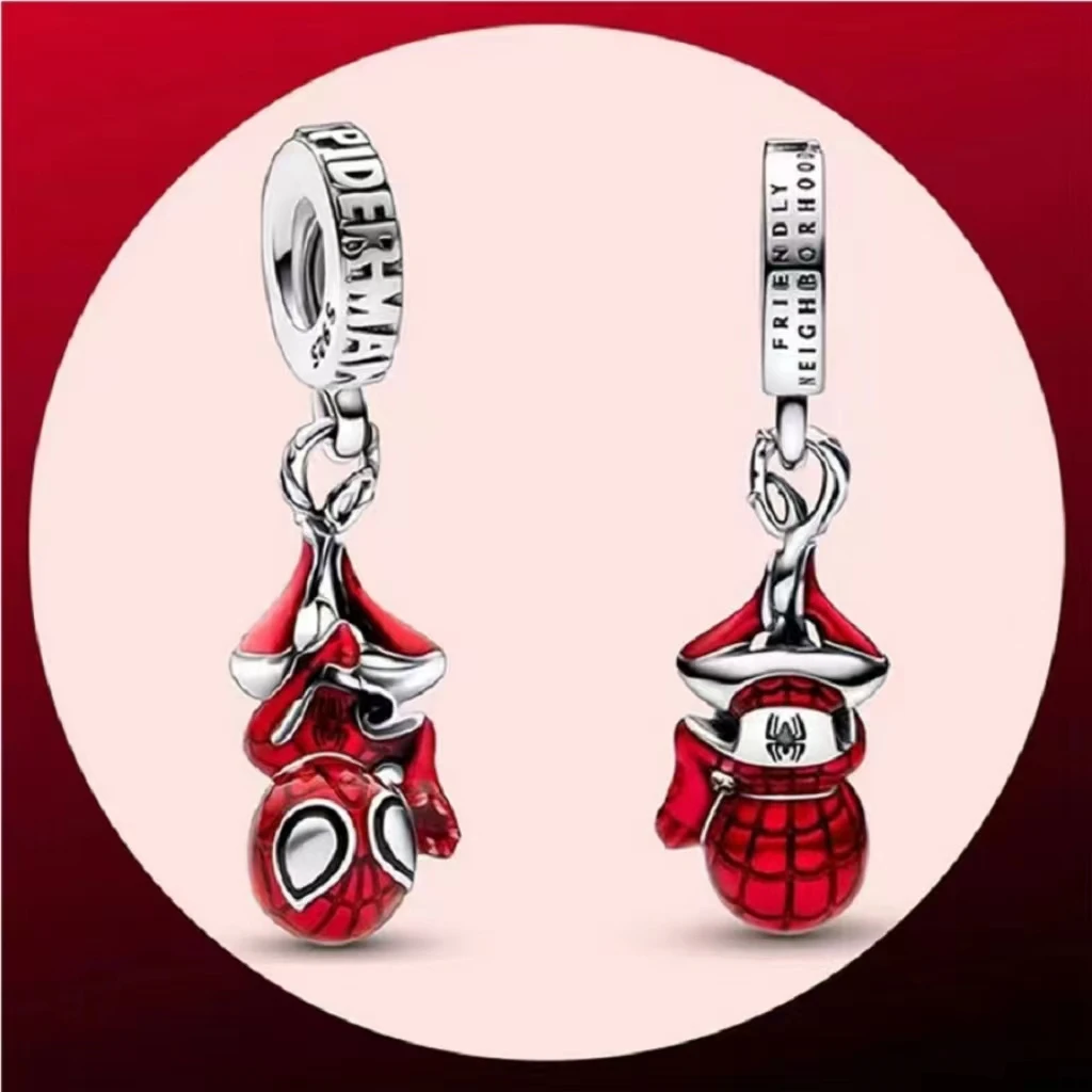 

This 100% 925 sterling silver pendant, popular in 2025, features a small Disney Spider-Man ornament, making it perfect for creat