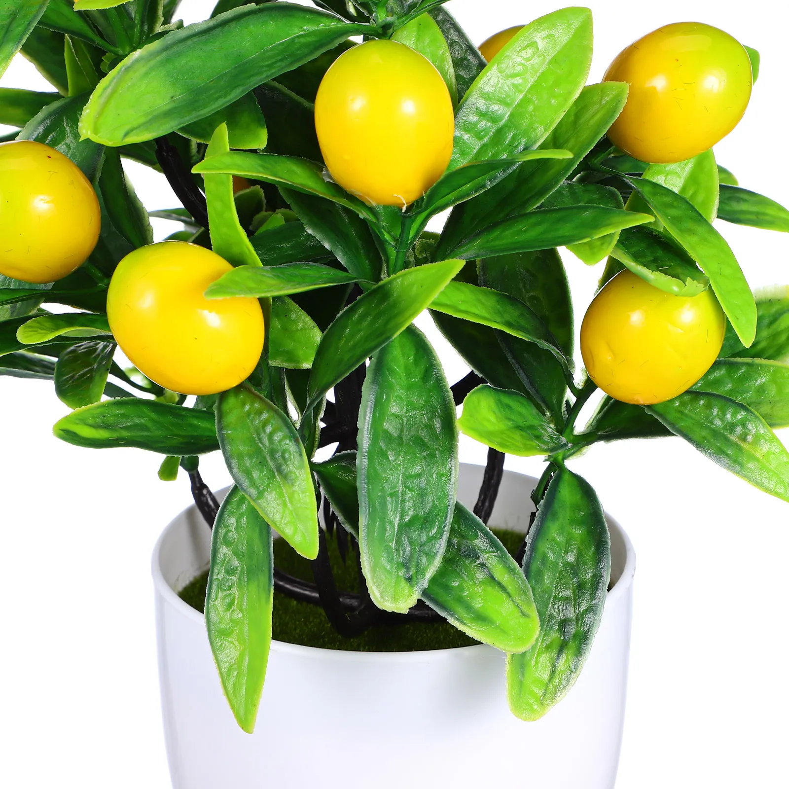 

Artificial Lemon Tree Bonsai Small Fake Plant for Desk Home Hotel Cafe Decor Lifelike Faux Potted Plant Indoor Ornament