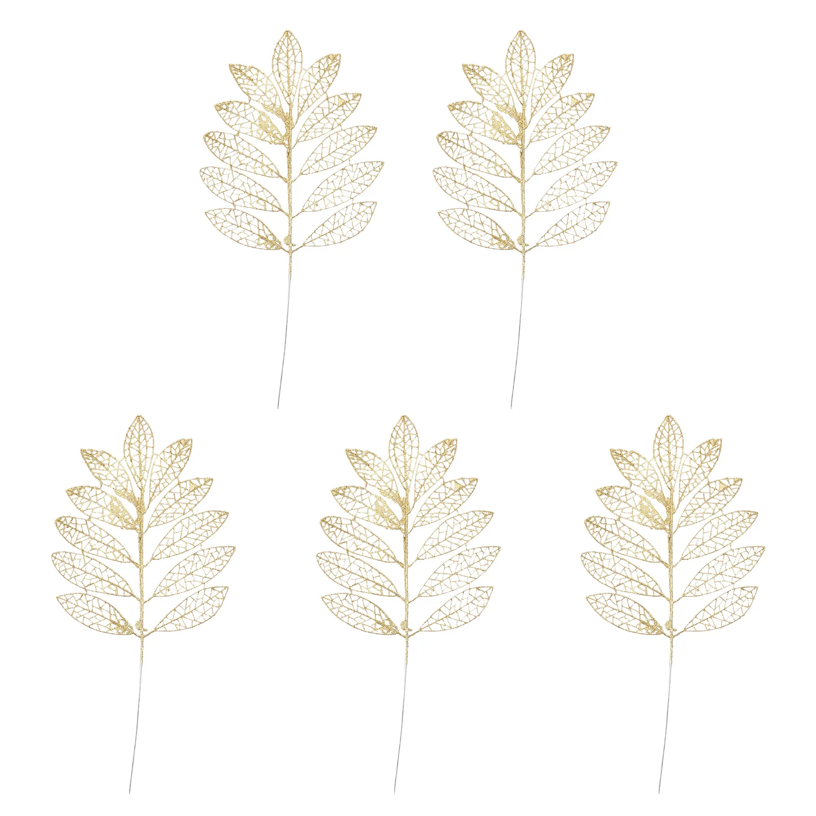 5Pcs Simulation Rose Leaf Decor Artificial Plant Leaves for Christmas Tree Pendant Home Decor Accessories Xmas Ornaments