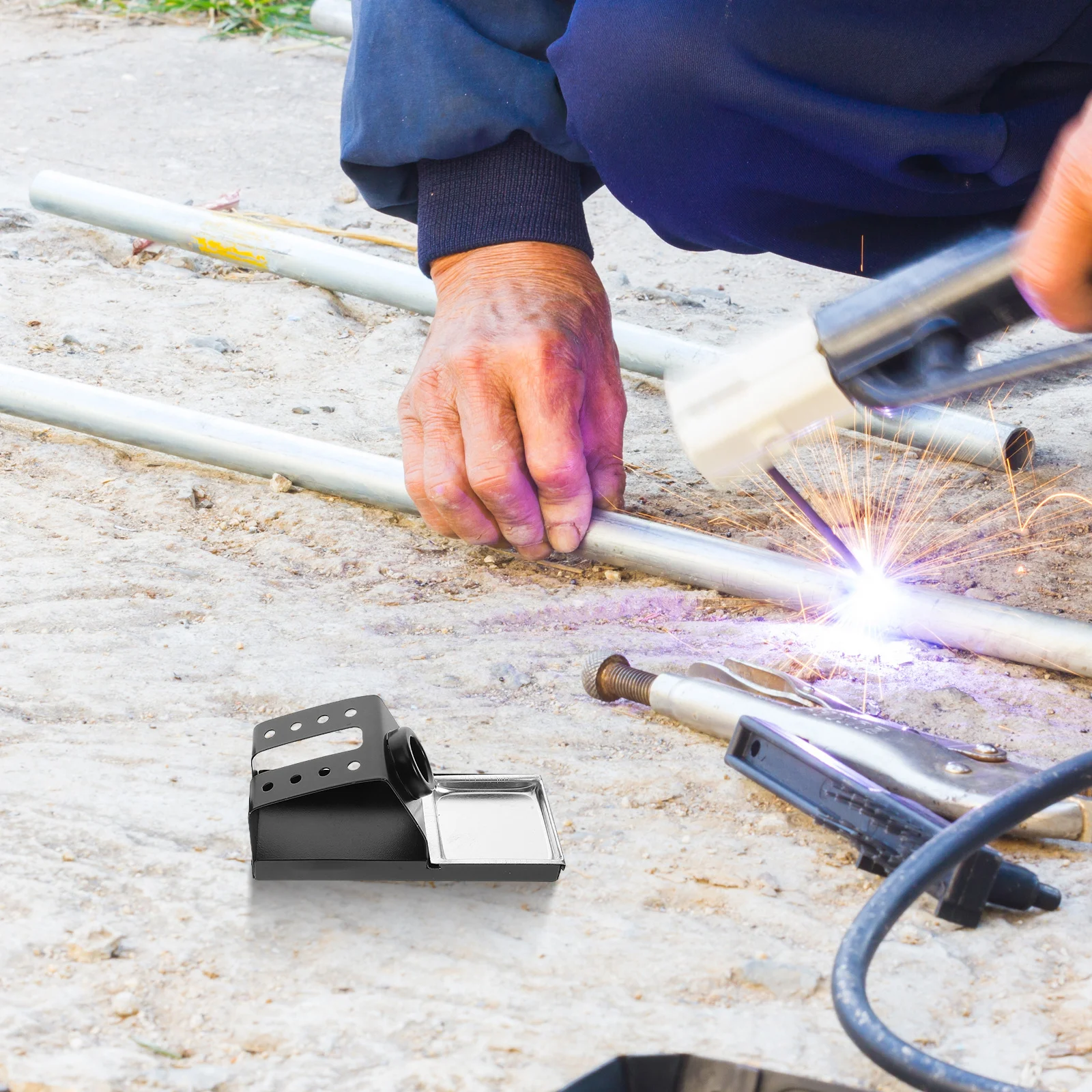 

2Pcs Soldering Iron Stand High Temperature Resistant Metal Base Portable Holder Organizer for Workbench Soldering Tools