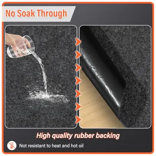 

60x72 Inch Heavy Duty Garage Mat With Non-Soak Through Surface And Premium Rubber Backing For Oil Spills