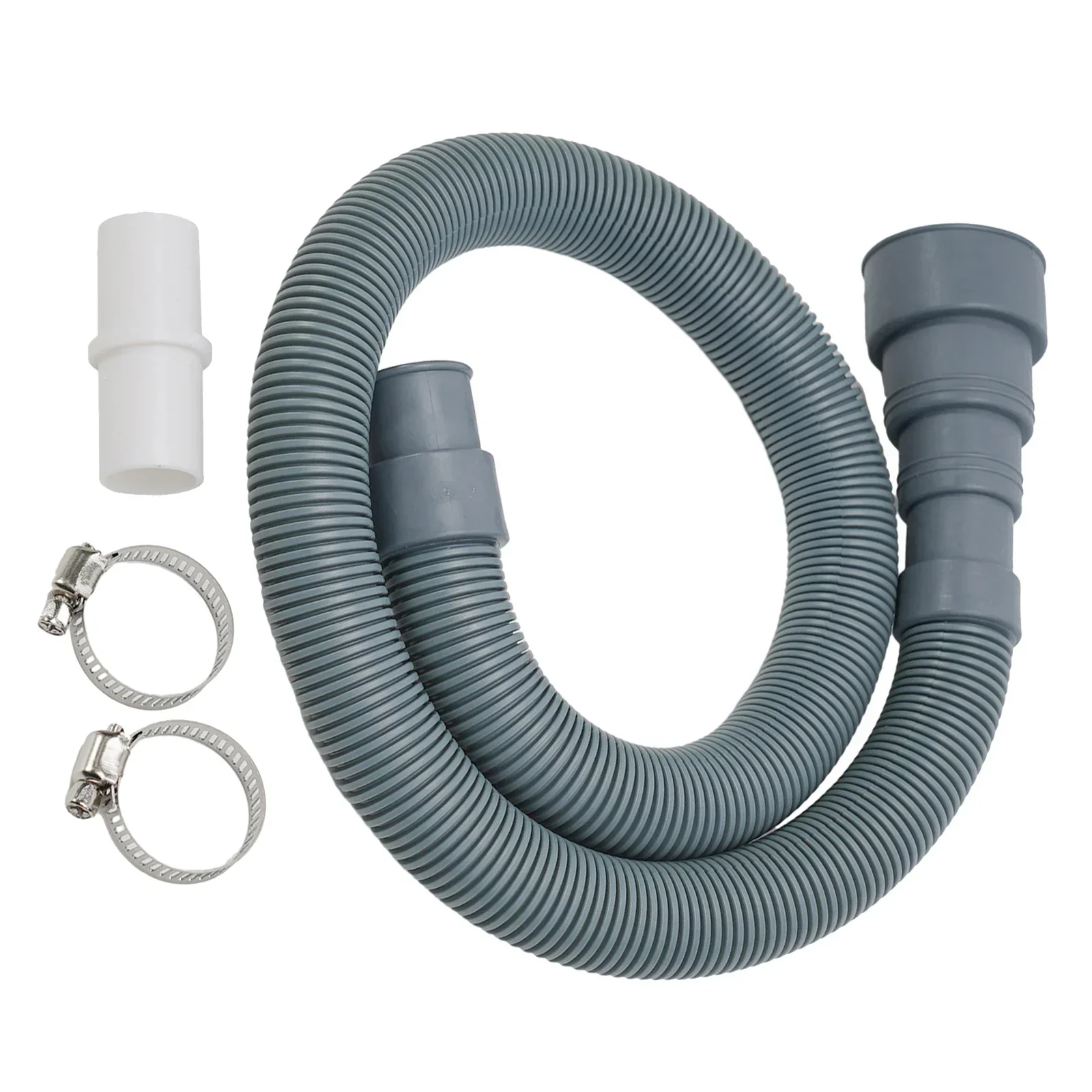 

Drain Pipe Washing Machine Dishwasher Drain Waste Hose Extension Pipe Kit With White Connector And Clamp Home Machine Hardware