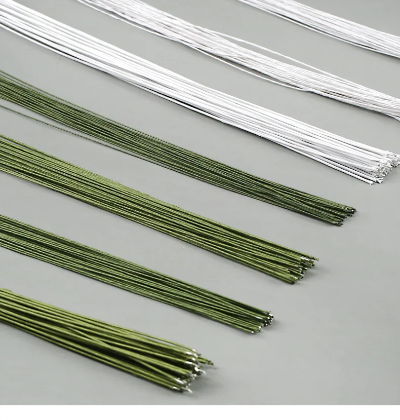 120pcs Fondant Paper Wrapped Iron Wire Handmade DIY Dough Plastic Doll Cake Plug-in Decoration Flower Pole Shelf