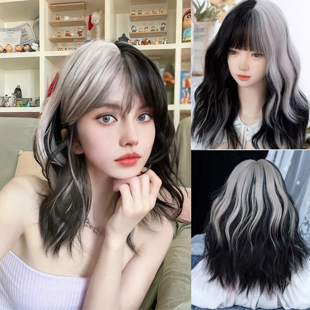 

Как парик для косплея с челкой синтетические прямые волосы 24 дюйма длинный термостойкий белый парик для женщин