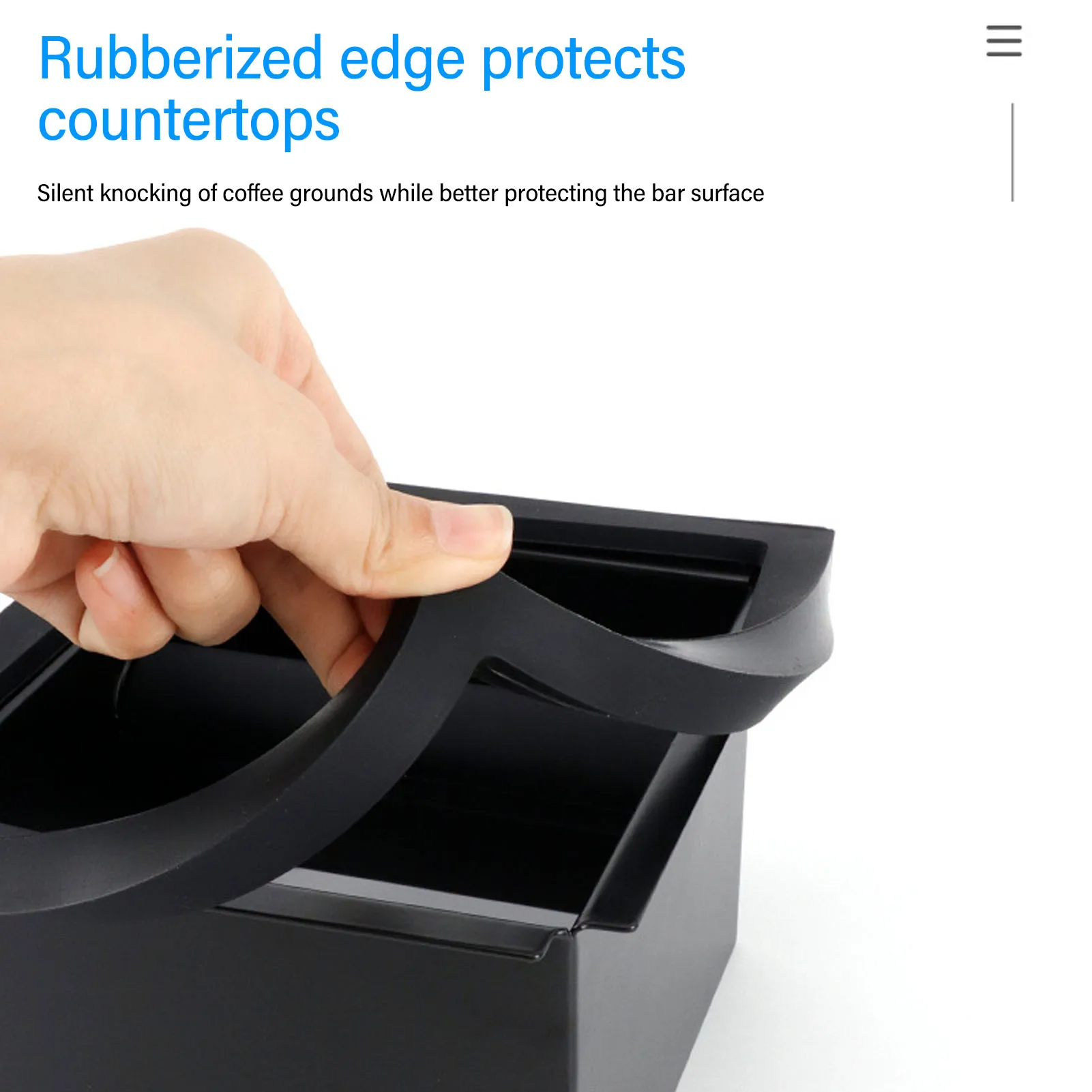 

1PC Rubber Steel Embedded Coffee Disposal Box Rectangle Minimalist Design Knock Residue Container with Space Saving for Kitchen