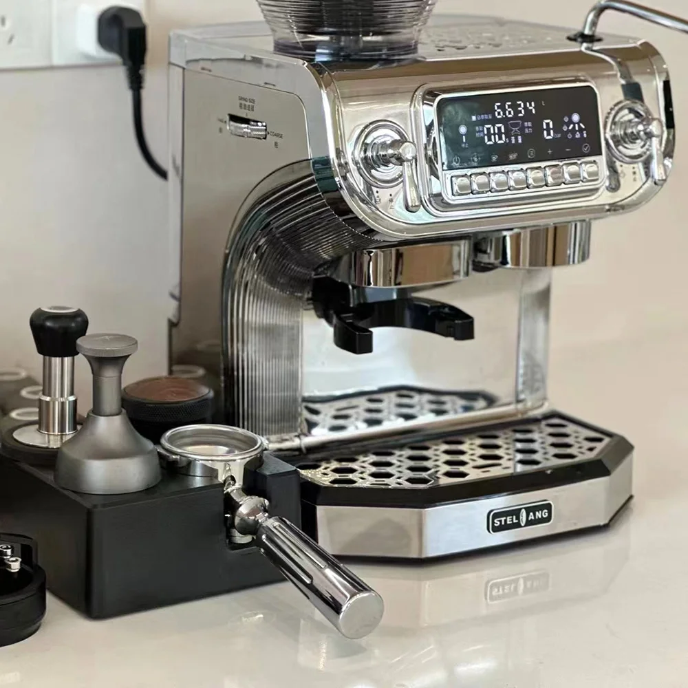 Professional Double Cup Semi Automatic Home Espresso Coffee Maker With Steamer