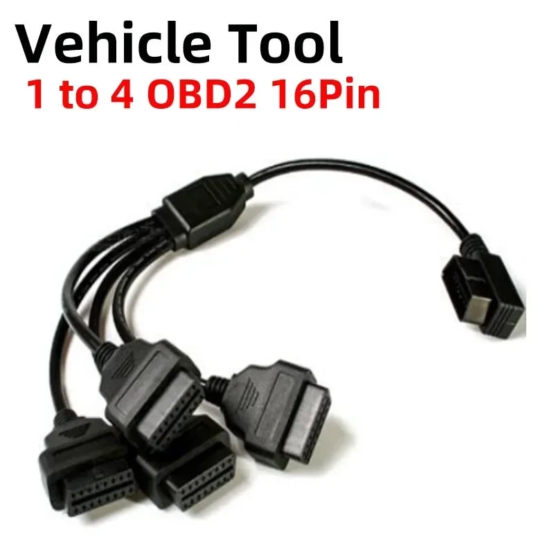 OBD 2 Right Angle 1 To 4 Male to Female 16 Pin Extension Any Car Cable For Diagnostic Adapter Tool Diagnostic Scanner Adapter