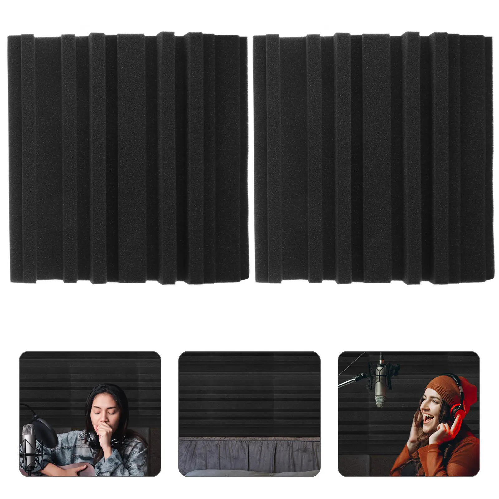 6Pcs Acoustic Soundproofing Foam Panels High-Density Flame-Retardant Sound Absorbing Pads for Studio Recording Ktv Drum Room