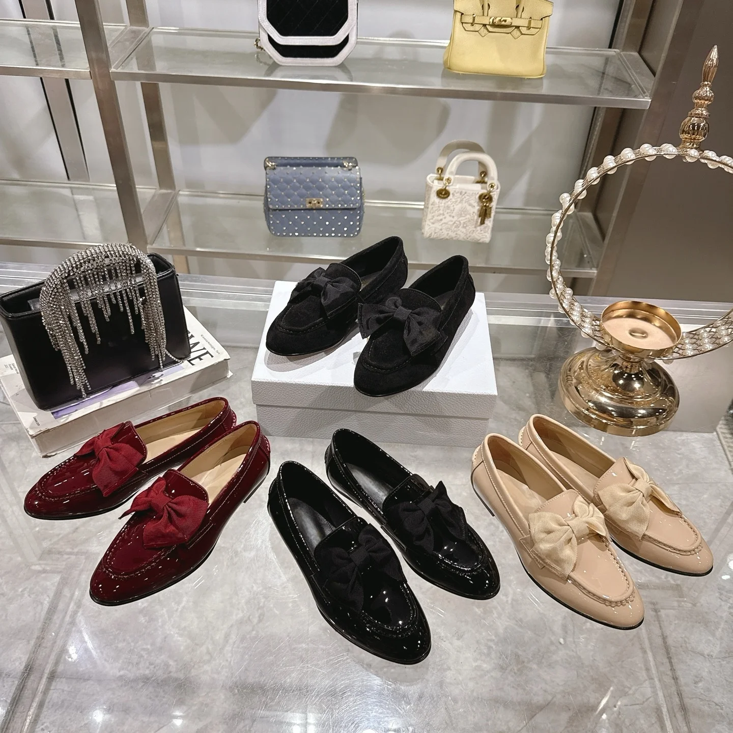 

2025 Autumn New Genuine Leather Bow Flat Loafers Women's Fashion Versatile Slip-On Casual Shoes
