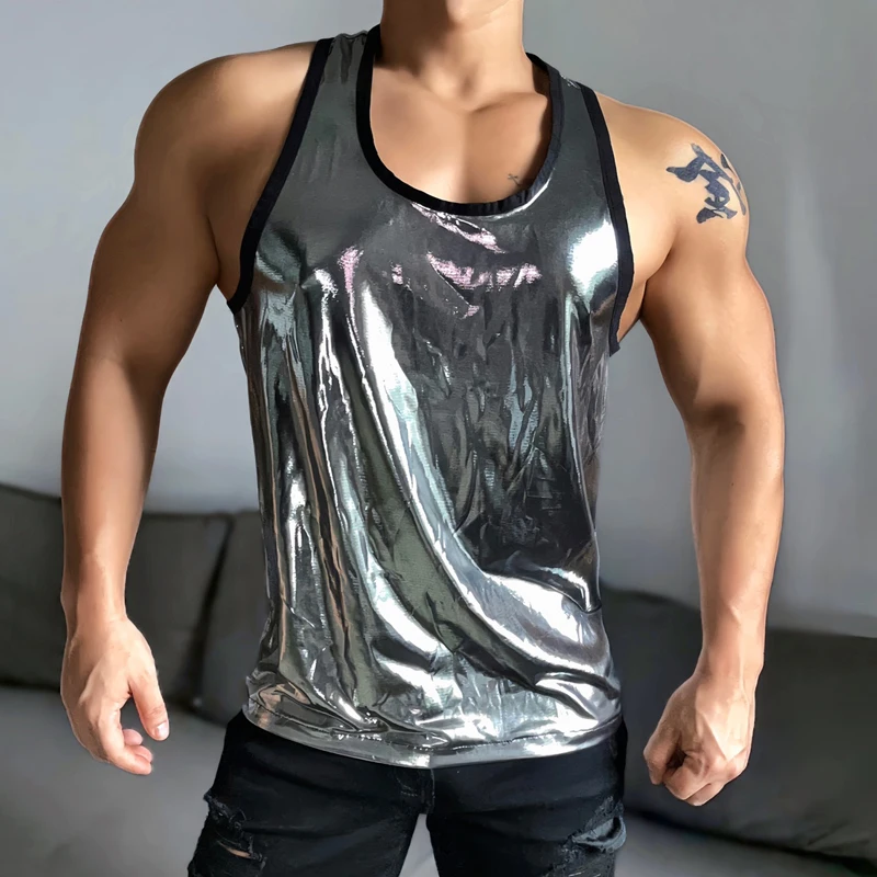 Muscular Man Gogo Dancer Costume Men Laser Vest Sexy Pole Dance Top Bar Nightclub Ds DJ Rave Outfit Stage Solo Wear XS7225 image 2