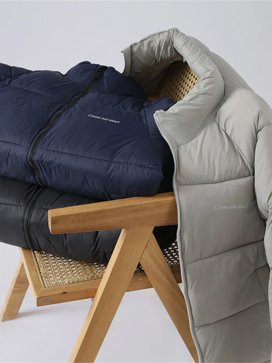 معطف Thiened Tech من القطن المنتفخ Jaet بياقة واقفة معطف Bread Sle للرجال والنساء Faion Urban Long Sve Stand Fit Pure C...