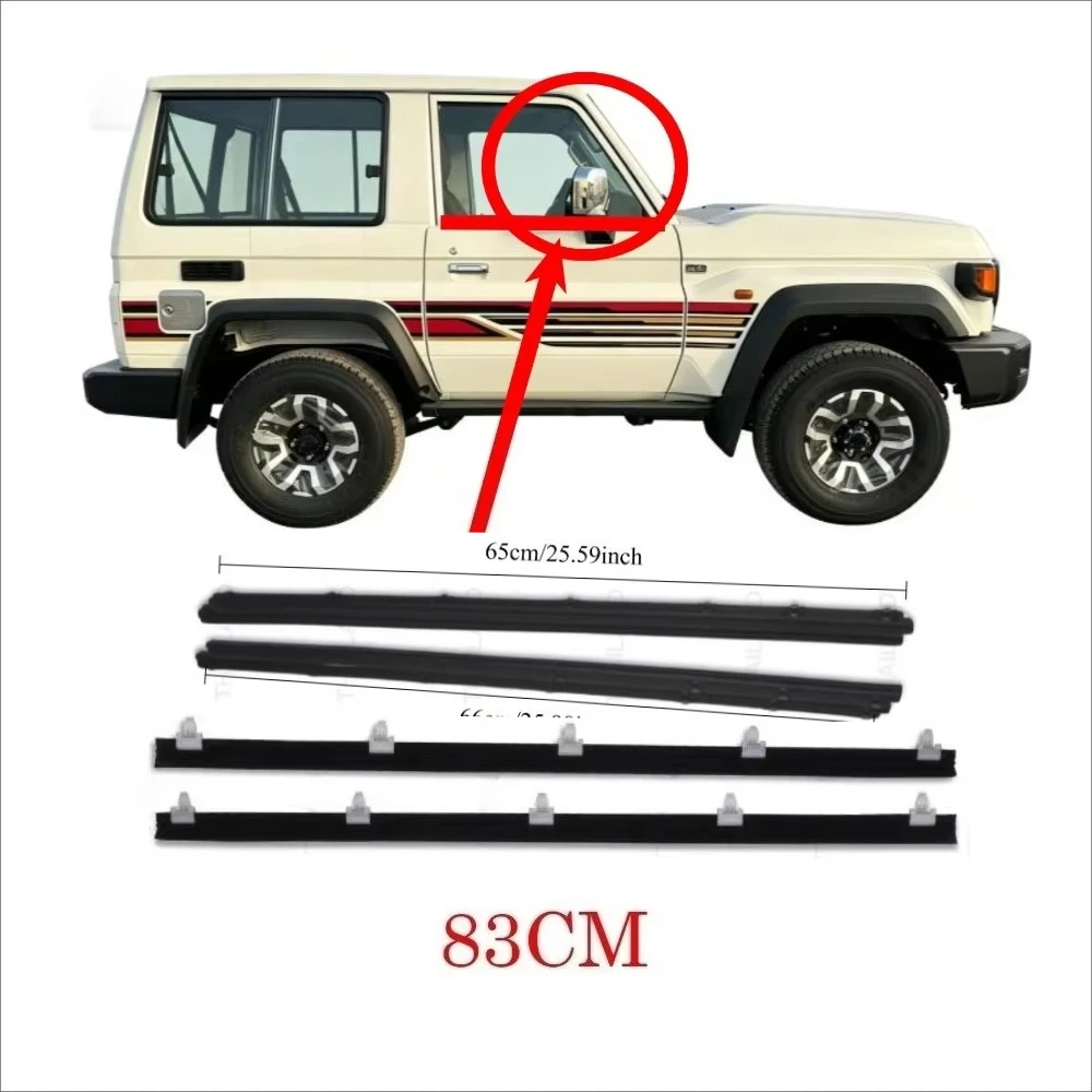 2 door inner and out Window Glass Rubber Seal for Toyota Land Cruiser 70 Series LC70 LC71 LC79 68160-90K00 68170-90K00