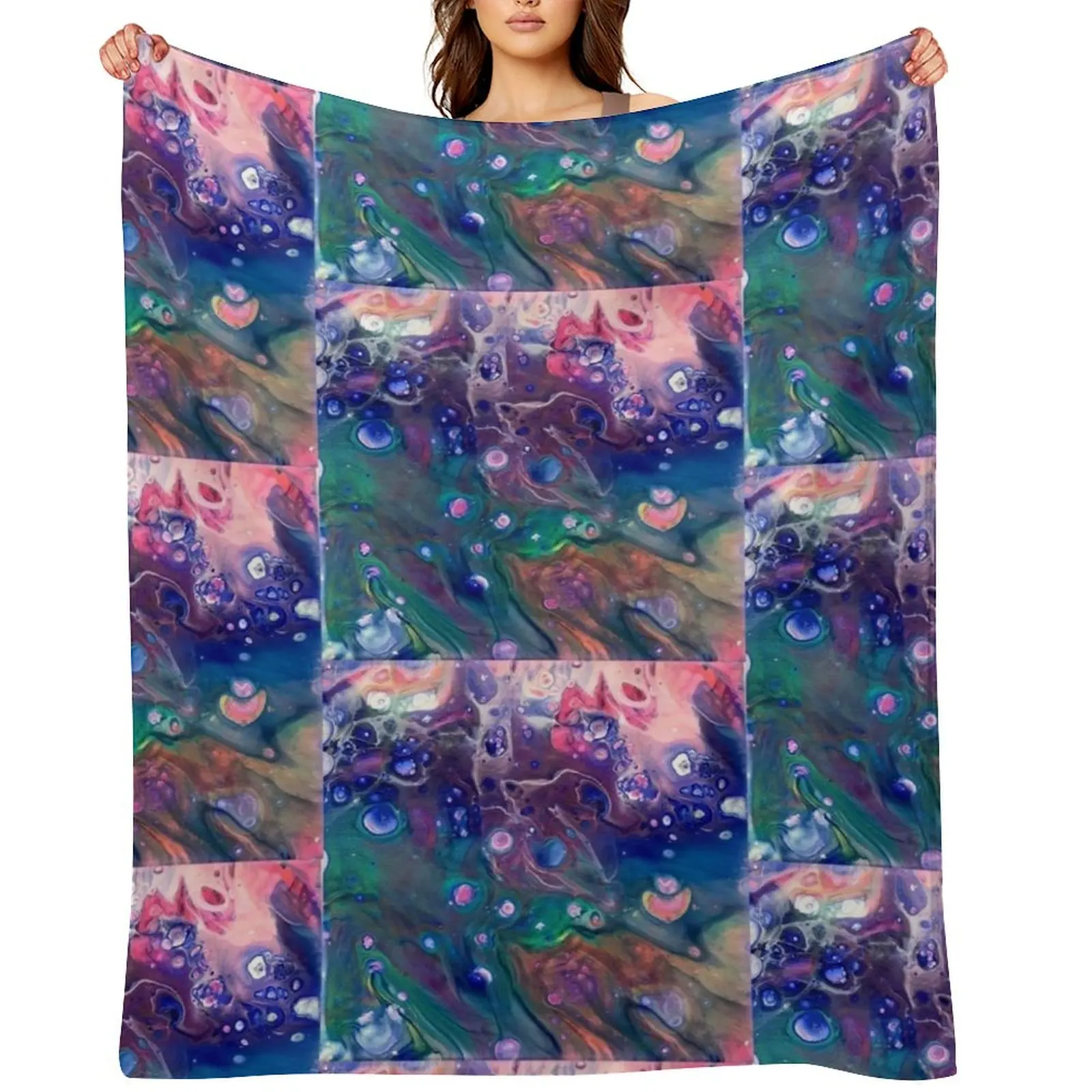 

fluid technique. Original painting still available. Throw Blanket Travel Single Tourist Fashion Sofas Blankets