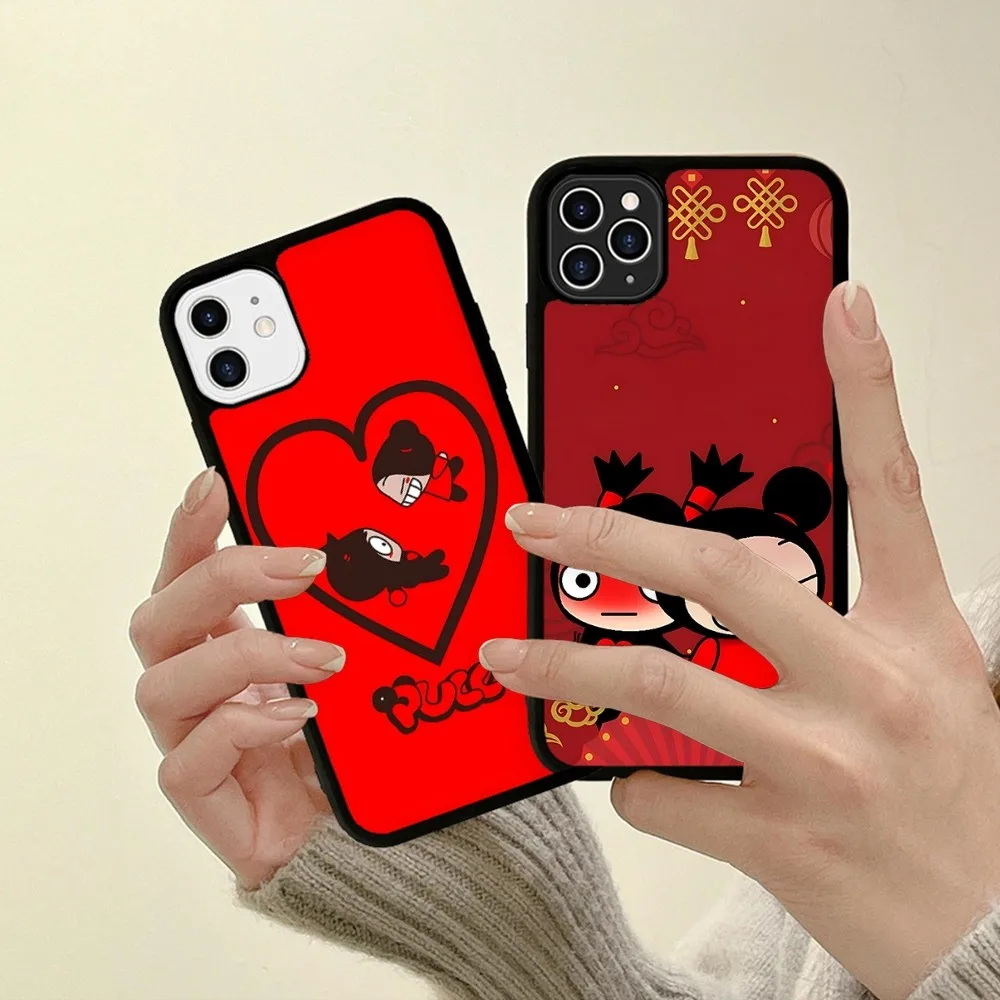 P-Pucca G-Garu Cute Phone Case Silicone PC+TPU For Samsung S10 20 30 22 23 24 Plus Lite Ultra Cover