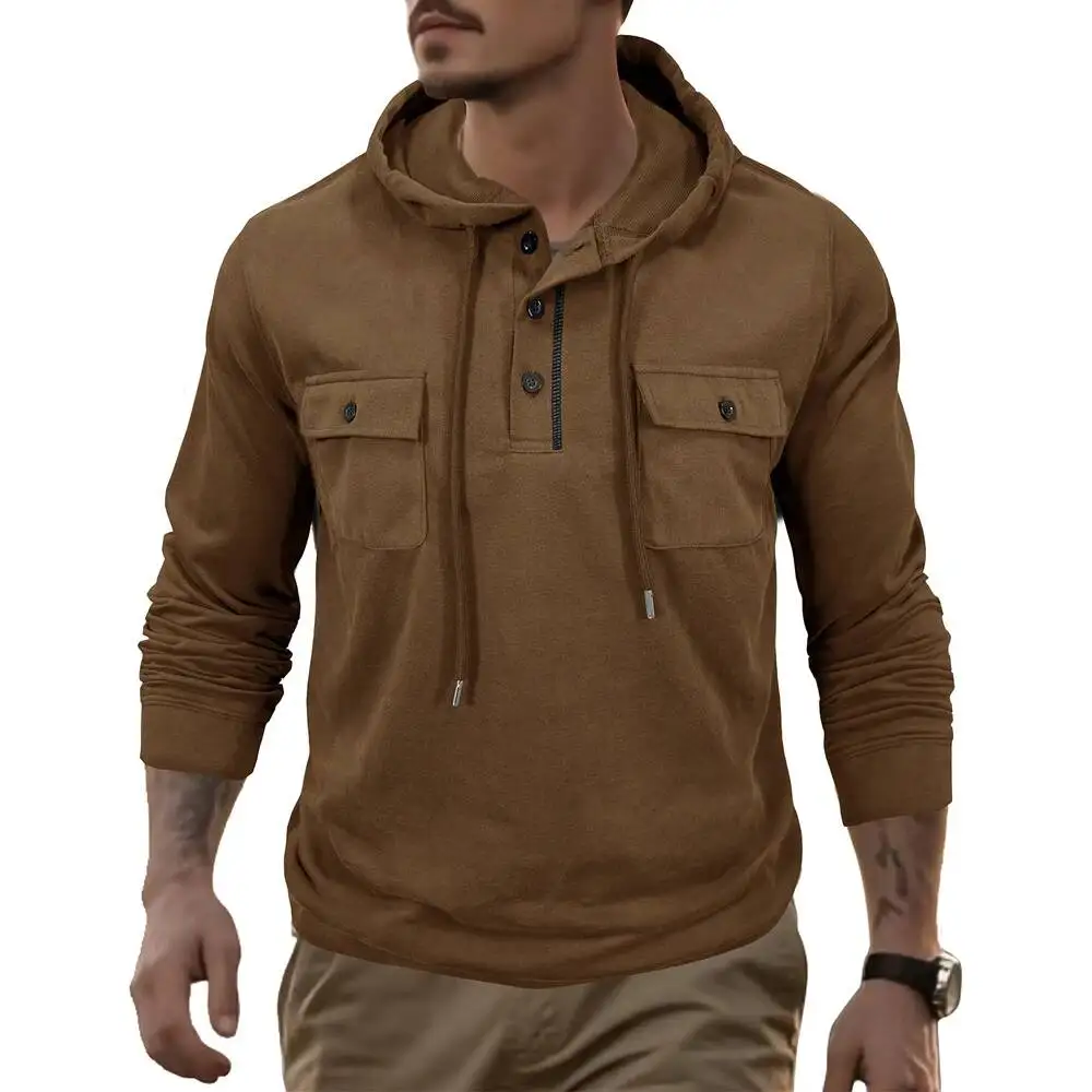 

High Quality New Multi Pocket Long Sleeves Hooded Men's Women's Plus Size Loose Pullover Fashion Sweatshirt Clothing