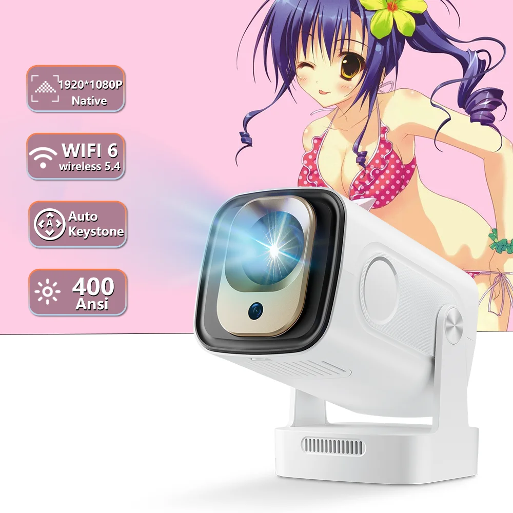 2025 HY260 PRO 1080P 1920x1080P Allwinner H713 Android 11 Projector 400ANSI Wifi6 BT5.4 سينما محمولة 180 ° جهاز عرض قابل للدوران #1