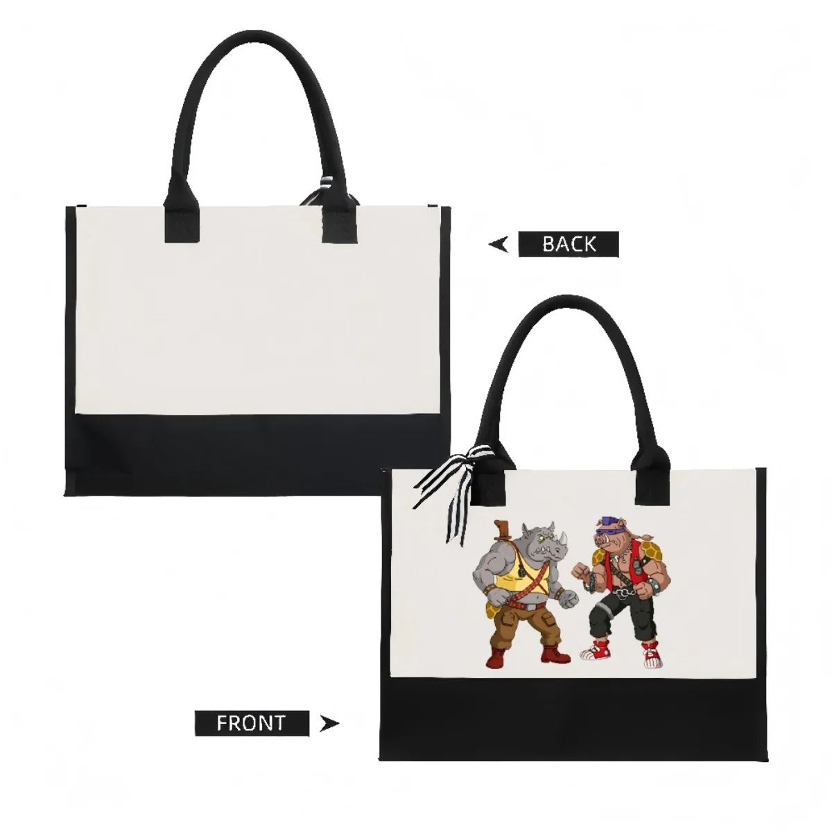 توم سوير وهاكلبيري فين 2026 وصول جديد موضة عملية واسعة قابلة لإعادة الاستخدام حمل حقيبة نمط طباعة 2 لهجة الثقيلة La #2