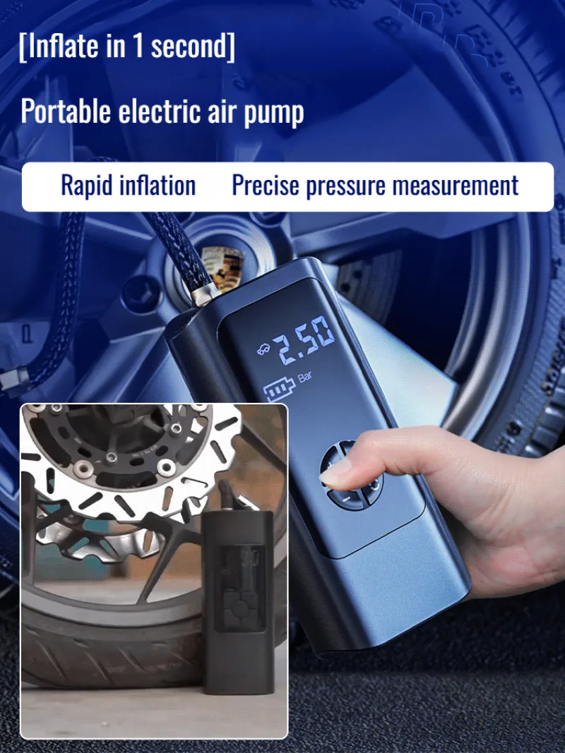 Car Tire Inflator Portable Electric Air Pump Wireless Charging With Compressor Digital Display For Motorcycle Bicycle Balls