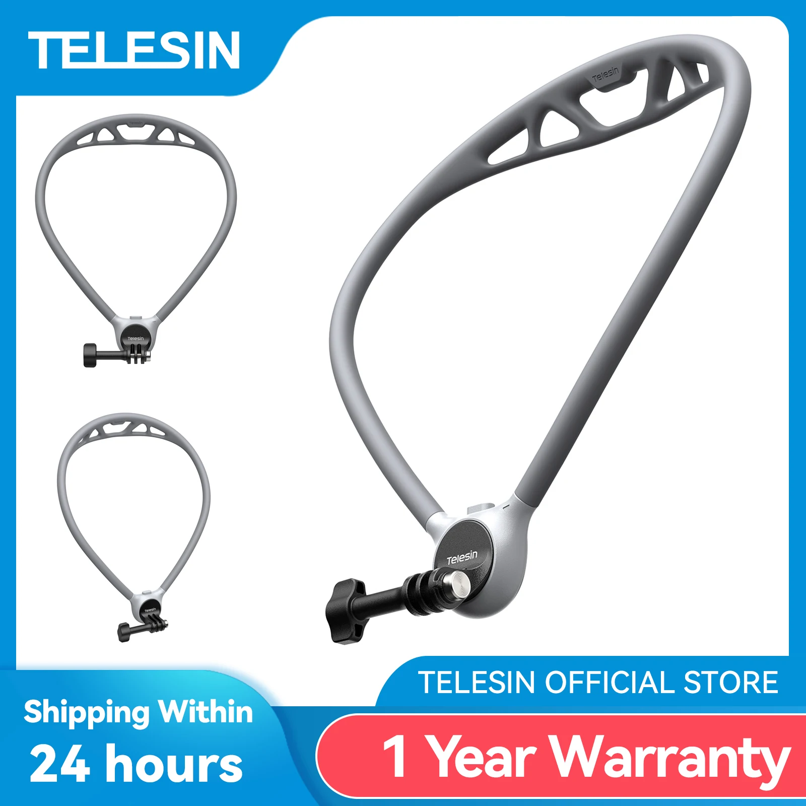 TELESIN SE3 Base Action Camera Neck Mount Flexible POV Holder for or GoPro Insta360 DJI OSMO Action Universal Neck Hold Mount