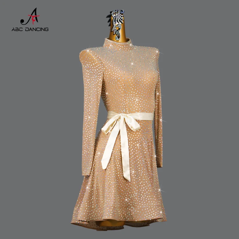 2026 Latin Dance Dress Competition Clothes Womens Rhinestone Skirt Girls Stage Outfits Ballroom Performance Samba Match Costumes
