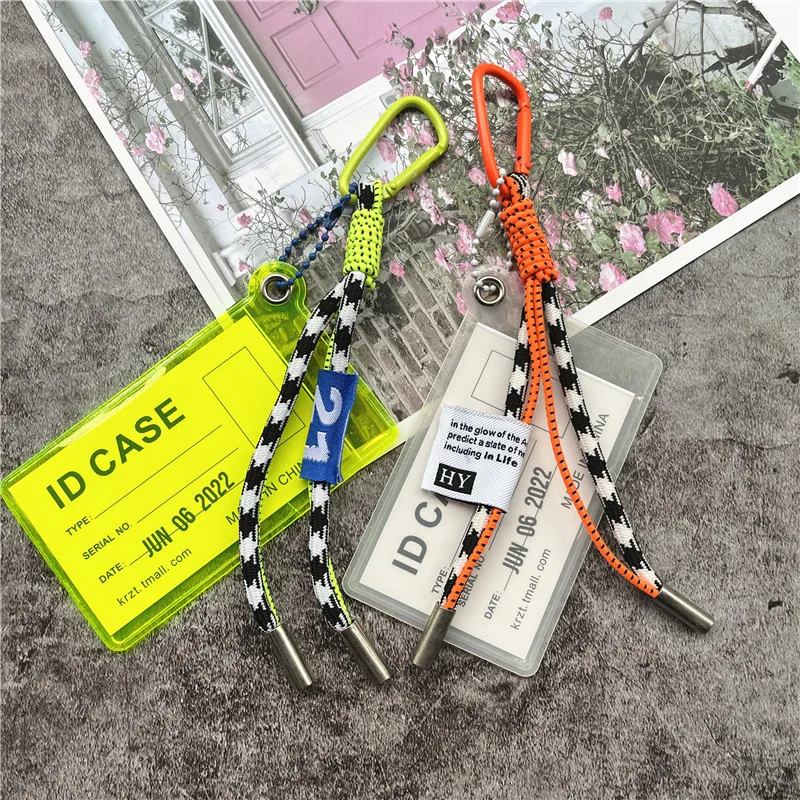 Card Holder Lanyard for Keys Fluorescent Color Key Chain Heavy Metal Landyard Premium Accessories Decorate Credential Holder