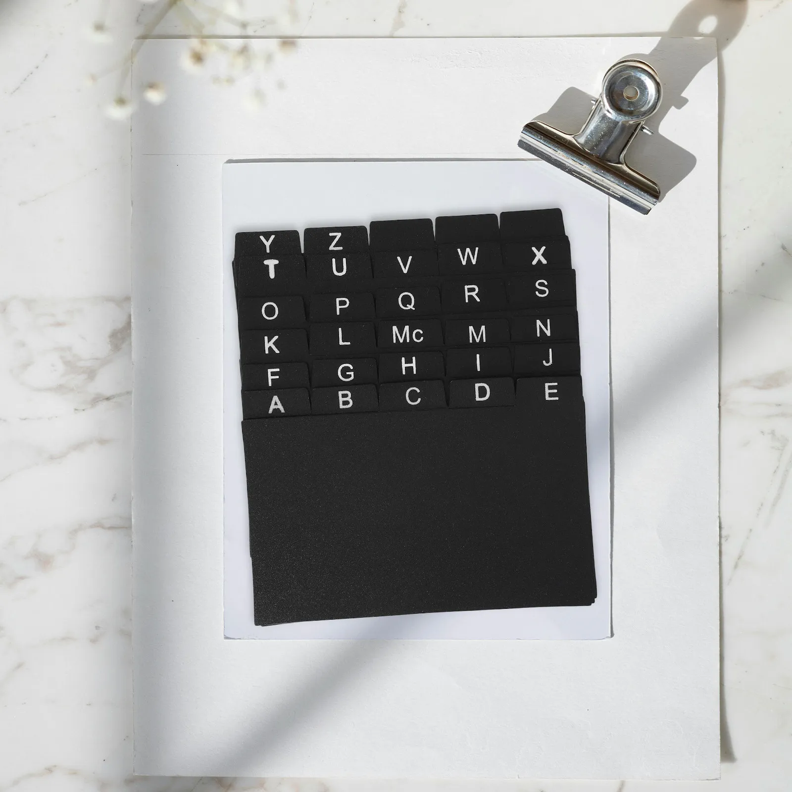 

30Pcs Black PP Index Card Dividers for Organizing Study Materials Client Files Recipes Trading Cards Vinyl Records Alphabet Tabs