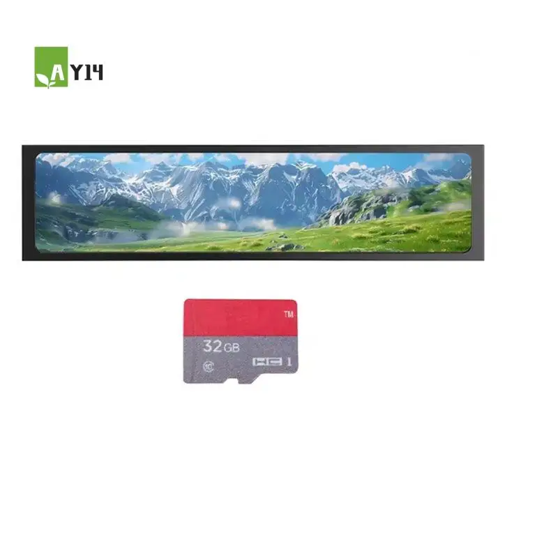 AY14 -11.26 Inch USB Portable Display 1920X440 IPS LCD TF Card Play Stereo Advertising Screen Electronic Photo Album Monitor