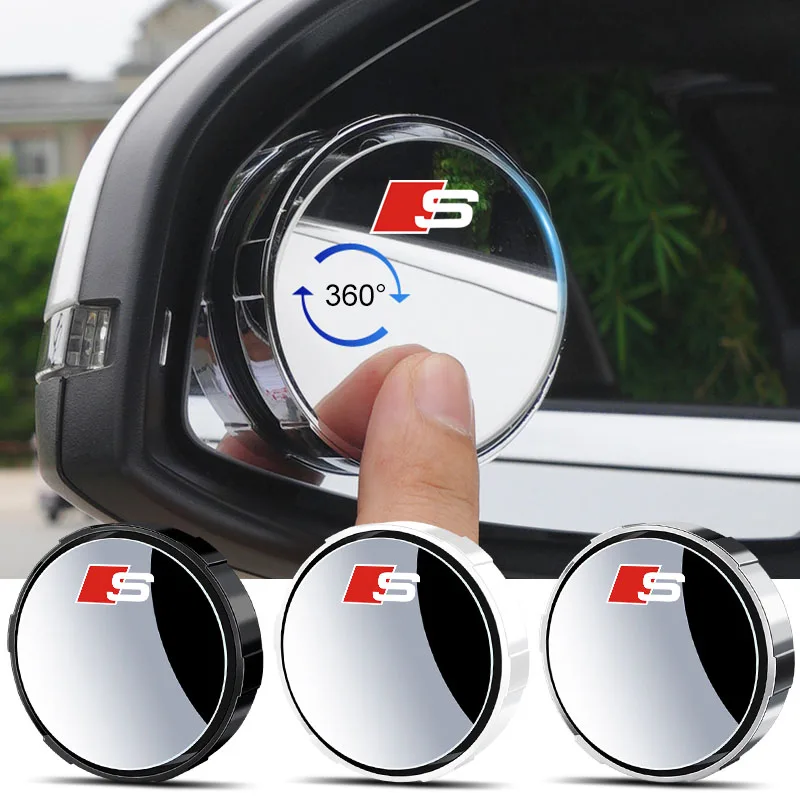 

1 Pair 360 Degree Wide Angle Adjustable Car Rear View Mirror Badge For Audi A1 A3 8P A4 B5 B6 B7 B8 A5 A6 C5 C6 C7 A7 A8 Q3 Q5