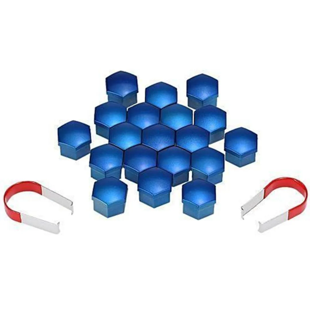 

Accessory Car Wheel Nut Cap Replacement Parts 20pcs Replaces Removal Tool Car Wheel Nut Cap Bolt Rims Blue Screw