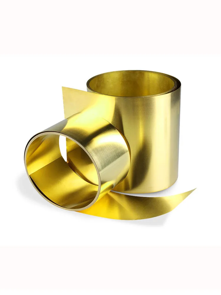 1Meter Length Brass Foil Plate 10/20/30/40/50/60mm Width 0.1mm 0.2mm 0.3mm 0.4mm 0.5mm Thickness Copper Belt Metal Sheets