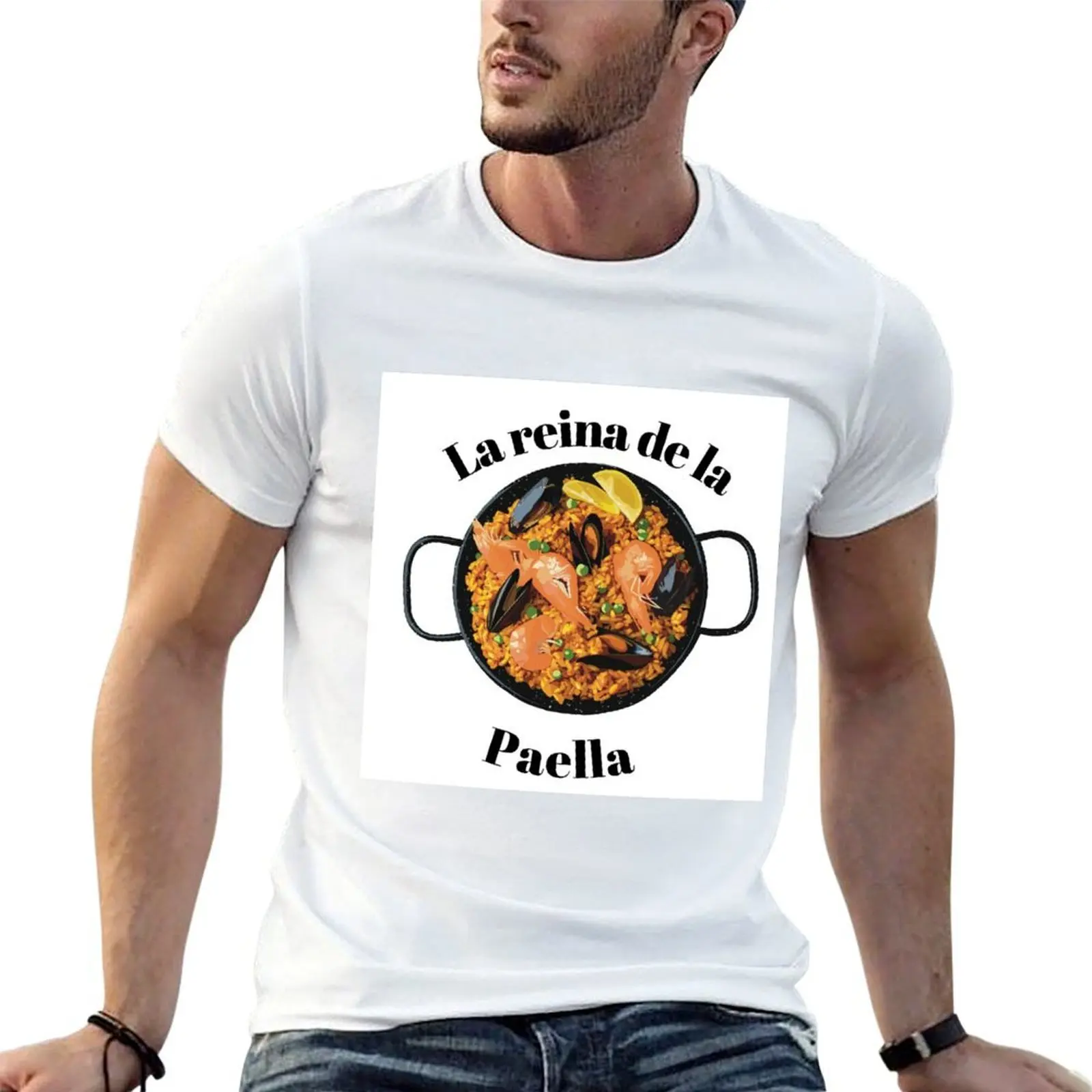 Camiseta La reina de la paella, camiseta para hombre, camisetas lisas para hombre, camiseta de algodón, camiseta 100% algodón