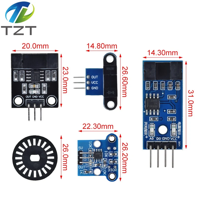 TZT Photoelectric Beam Speed Sensor Module 3.3V-5V Slot-Type Optocoupler Tacho-Generator Counter For Arduino/51/AVR/PIC Diy Kit