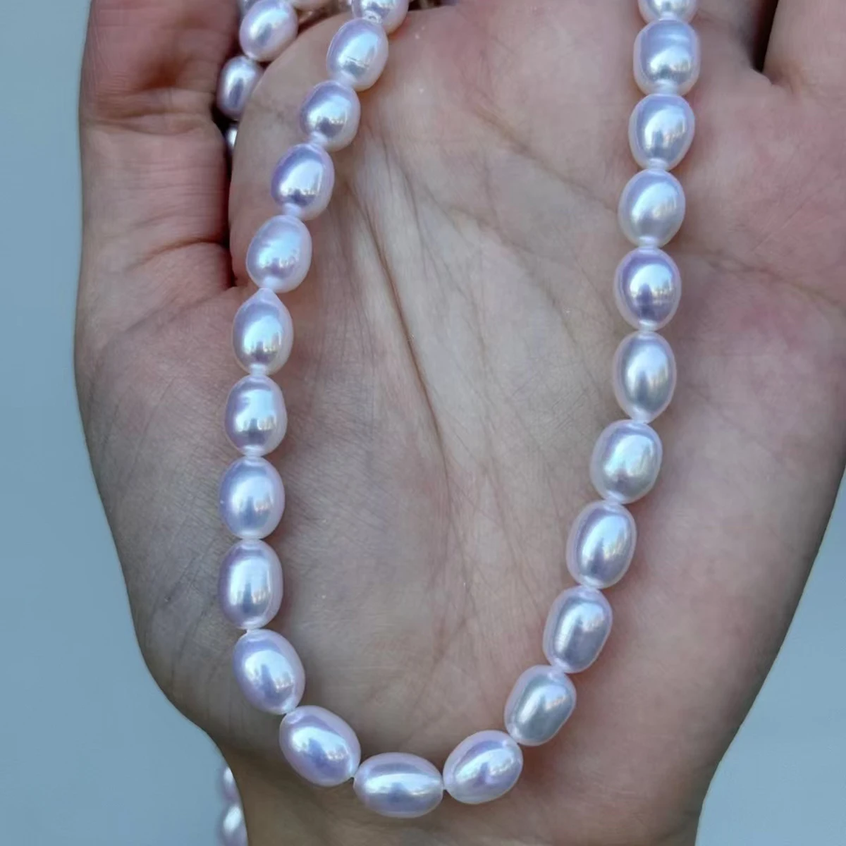 5A High Quality Natural Freshwater Pearls 6.5-7.5mm Rice Shape Spacer Beads for Jewelry Making DIY Necklace Bracelet Accessories