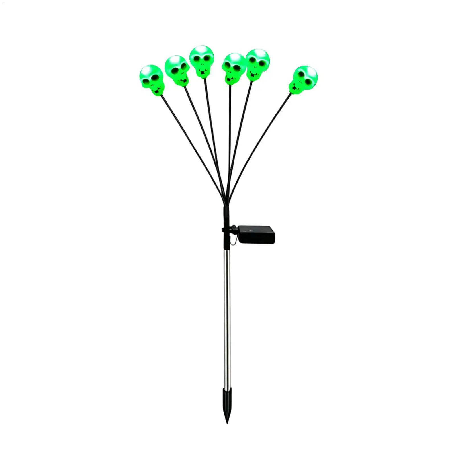 Solar Halloween Lights 6 LEDs Waterproof Skull Stake Lamp Solar Garden Lights For Halloween Party Patio Lawn Garden Pathway Yard