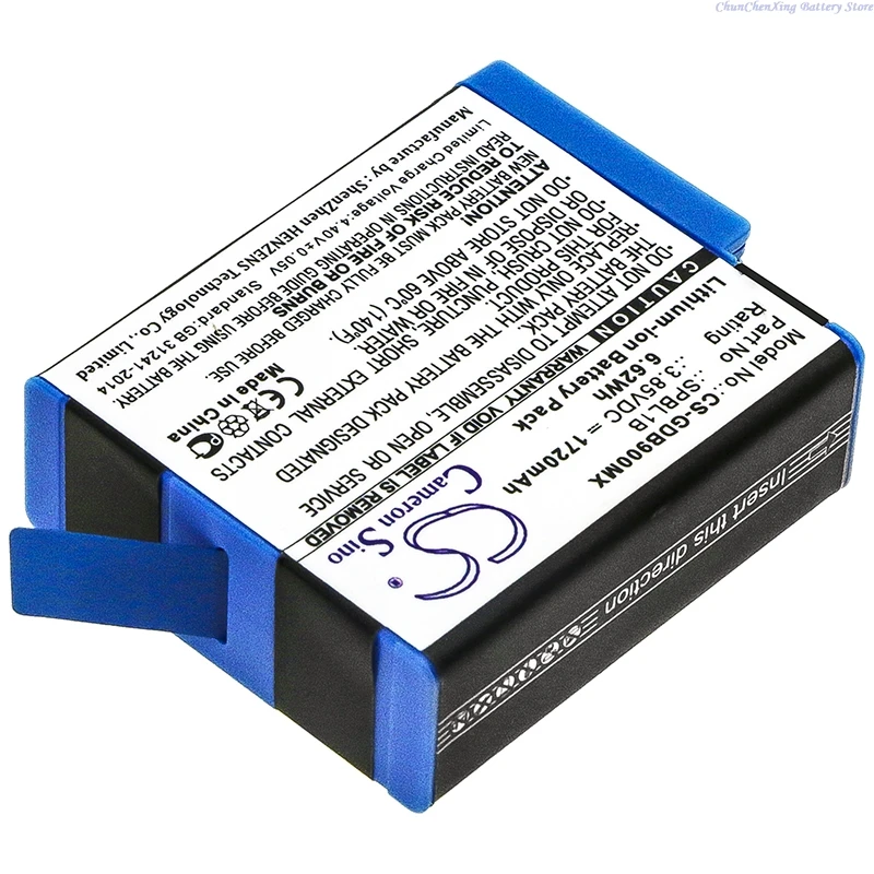 

Cameron Sino 3.85V 1720mAh Camera Battery SPBL1B, ADBAT-001 for GoPro AHDBT-901, Hero 9, Hero 10, Hero 11, Hero 12