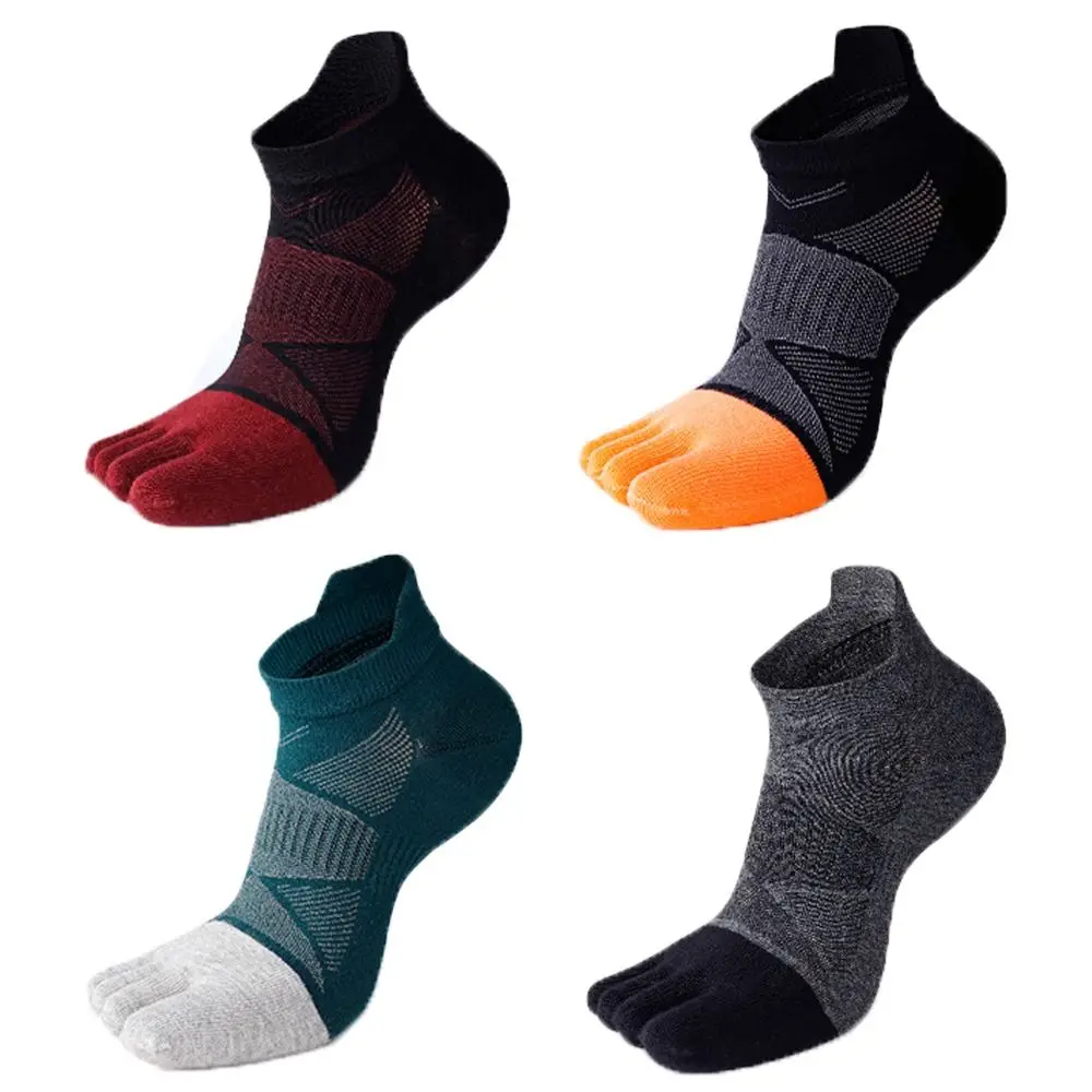 Absorb Sweat Soccer Running Each Toe Socks Cotton Autumu Tube Socks Five Finger Socks Short Toe Socks Men Sport Socks